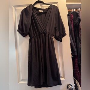 Monteau Black Long Sleeve Dress